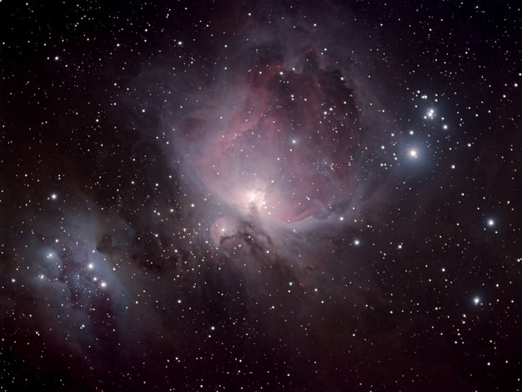 M42 Great Orion Nebula and the Running Man - Vixen AX103S refractor and Moravian G2-8300 colour camera